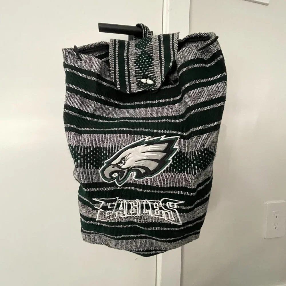 Philadelphia Eagles BoHo Fabric Drawstring Backpack - Picture 2 of 3